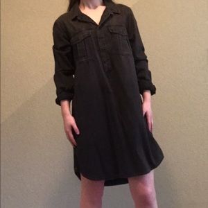 Charcoal Button Up Dress